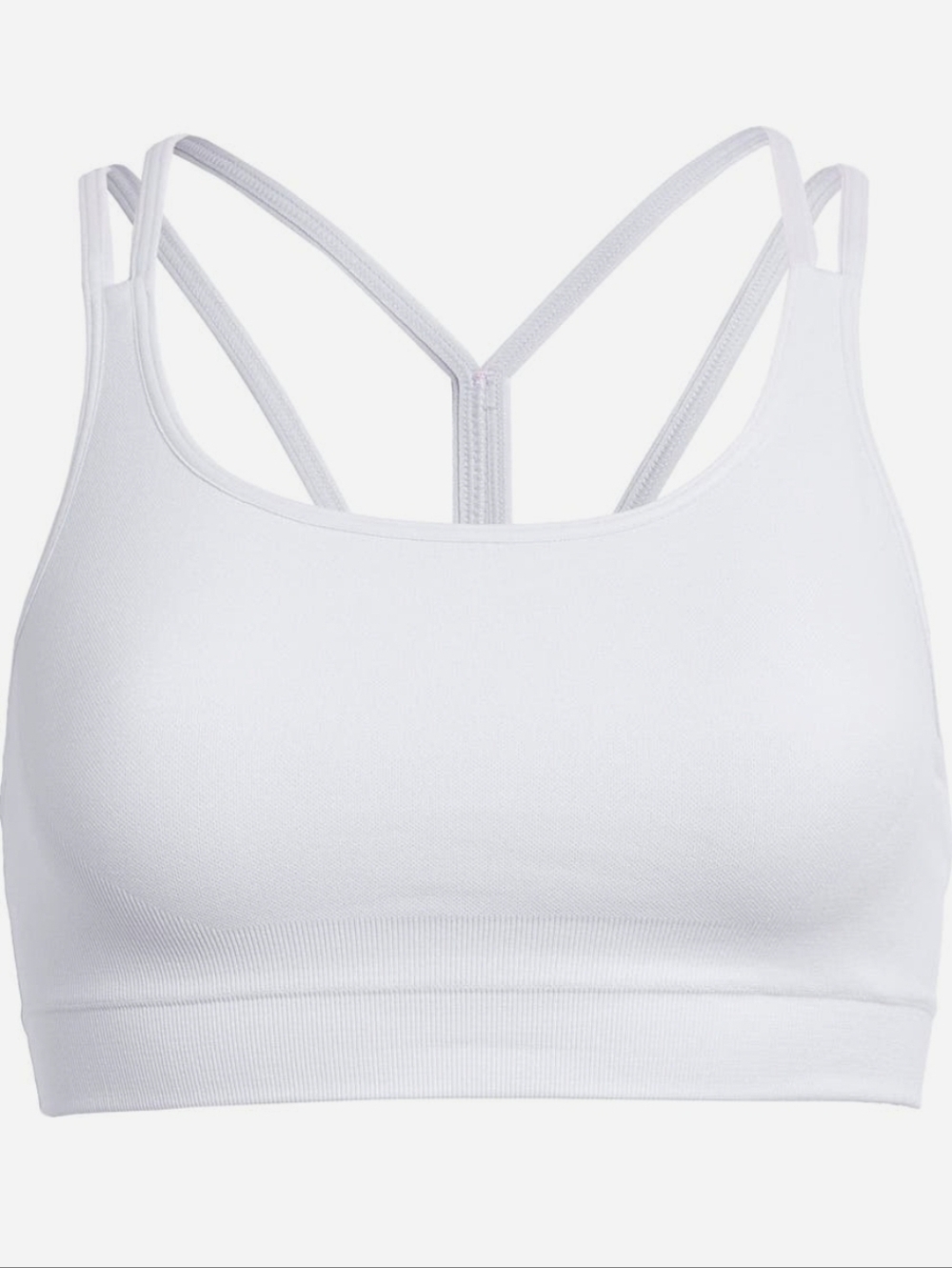 Zella White Double-Strap Racerback Sports Bra